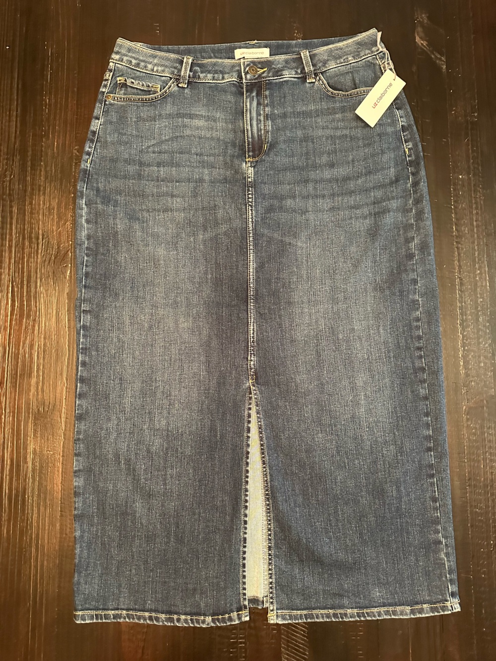 NWT Liz Claiborne Stretch Denim Pencil Skirt Size 12